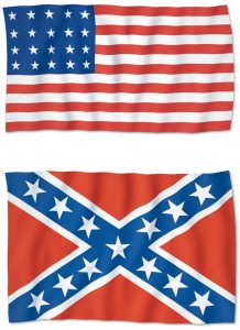 Union and Confederate flags
